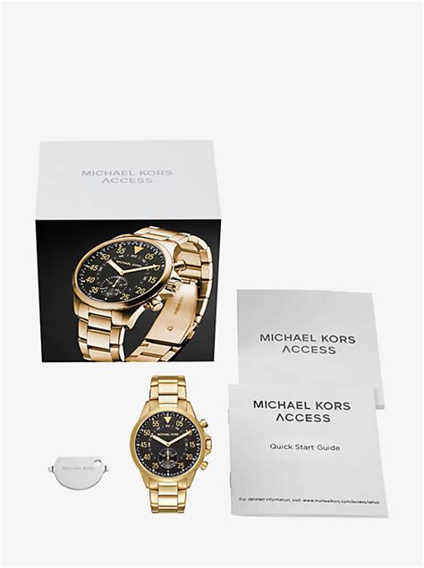 michael kors gage gold tone hybrid|Michael Kors Gage Gold.